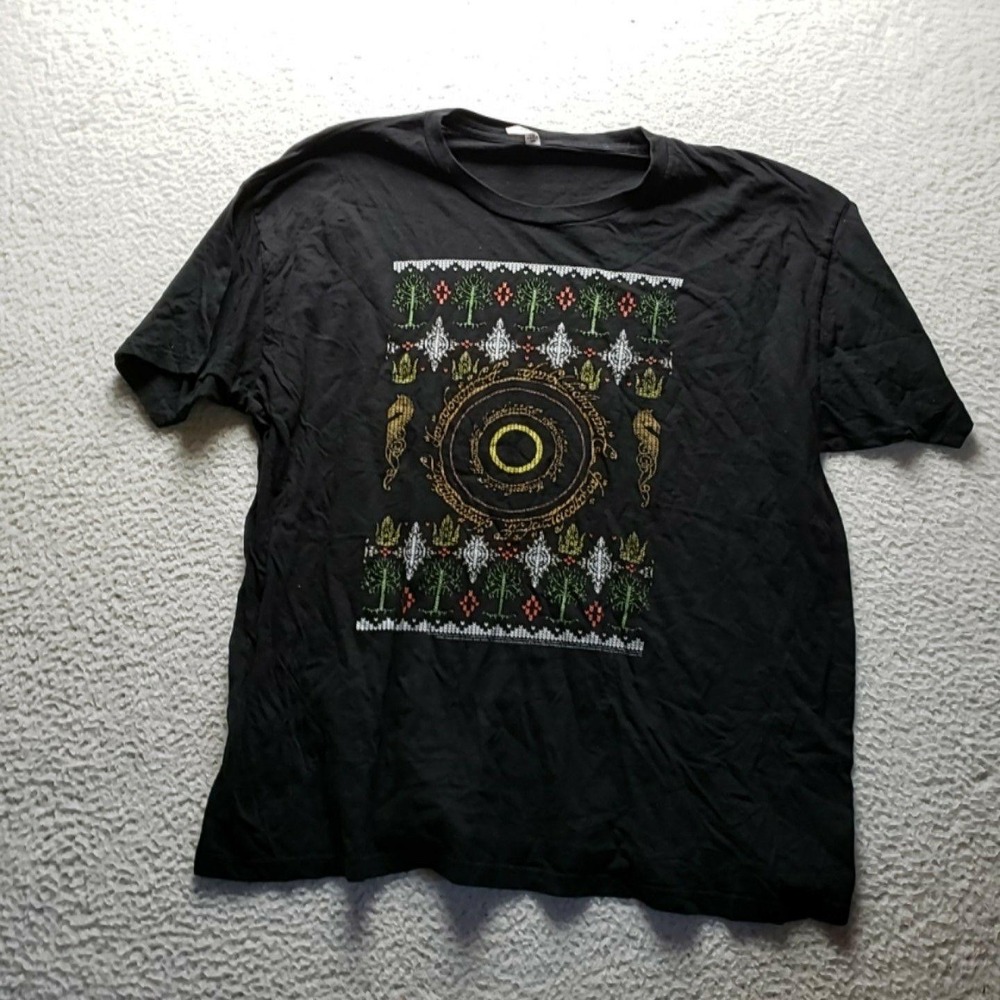 Zuni Sportswear Shirt Mens 2XL Black Geometric Mandala Graphic Jersey Tee